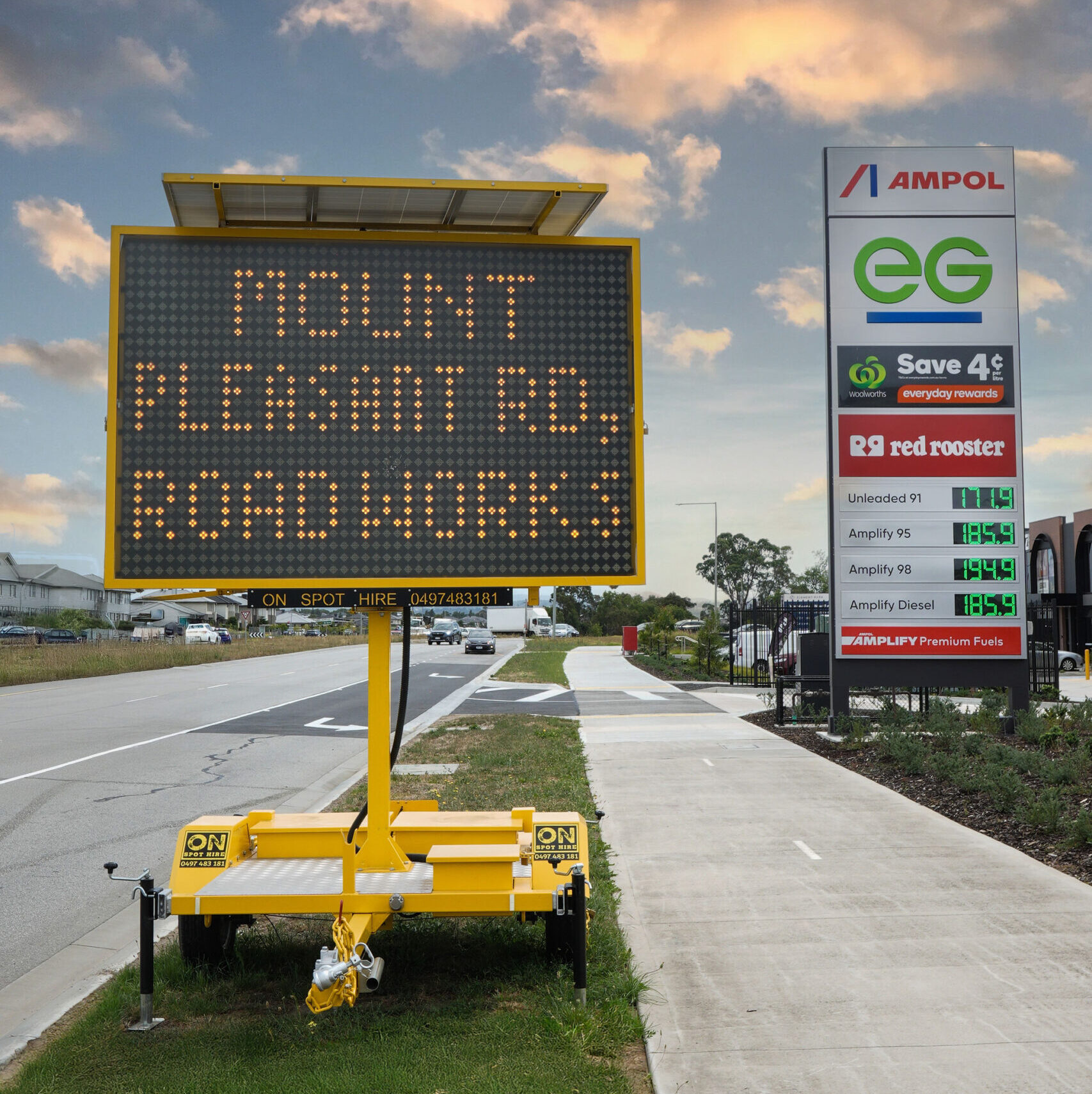 VMS board deployed on a South-East Melbourne road site near Cranbourne